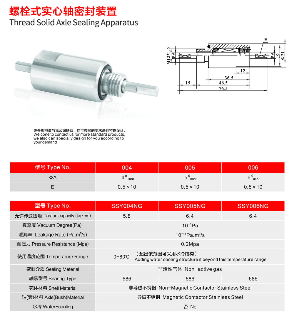 螺栓式实心轴密封装置 螺栓式实心轴密封装置(Bolt-on Solid Shaft Seal Device)技术规格参数表